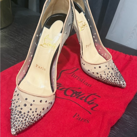 CHRISTIAN LOUBOUTIN 
Strass Follies 100 Pumps 37.5 Black - Picture 5 of 16